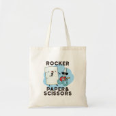 Rocker Paper en Scissors Funny Game Pun Tote Bag (Voorkant)