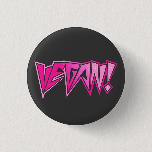 Rocker Pink Vegan Ronde Button 3,2 Cm (Voorkant)