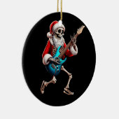 Rocker Santa Skelet Gitaar Horror Christmas Rock Keramisch Ornament (Rechts)