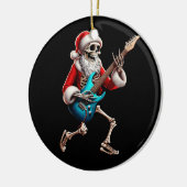 Rocker Santa Skelet Gitaar Horror Christmas Rock Keramisch Ornament (Links)