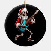 Rocker Santa Skelet Gitaar Horror Christmas Rock Keramisch Ornament (Achterkant)