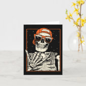 Rocker Skelet Hand Rock On Kostuum Grappige Hallow Kaart (Gele Bloem)