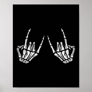 Rocker Skelet Hand Rock op kostuum Fun Halloween Poster