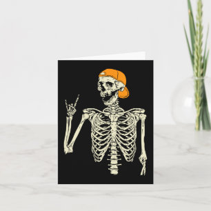 Rocker Skelet Pet Skater Cool Halloween Punk Roc Kaart