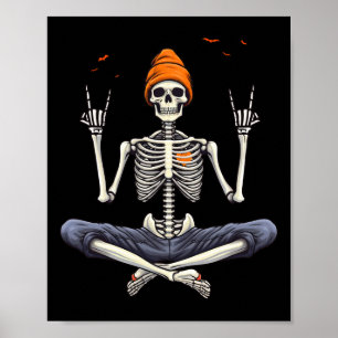 Rocker Skelet Pet Skater Cool Halloween Punk Roc Poster