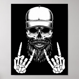 Rocker Skelet Pet Skater Cool Halloween Punk Roc Poster