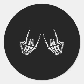 Rocker Skeleton Hand Rock on Costume Funny Halowe Ronde Sticker