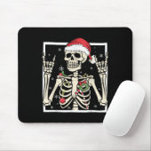Rocker Skeleton Santa Hat Cool Christmas Punk Rock Muismat (Met muis)