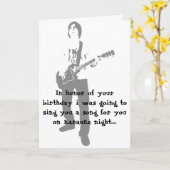 Rocker, Ter ere van je verjaardag ging ik naar... Kaart (Gele Bloem)