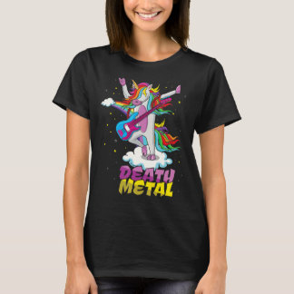 Rocker Unicorn Rainbow Metal Music Guitarist Meta T-shirt