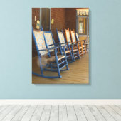 Rockers in een Row - Martha's wijntuin Canvas Afdruk (Insitu (Houten vloer))