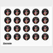 Rocket and Roll Funny Rocket Pun Dark BG Ronde Sticker (Vel)