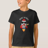 Rocket and Roll Funny Rocket Pun Dark BG T-shirt (Voorkant)