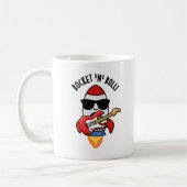 Rocket and Roll Funny Rocket Pun Koffiemok (Links)
