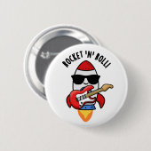Rocket and Roll Funny Rocket Pun Ronde Button 5,7 Cm (Voorkant /achterkant)