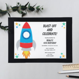 Rocket Birthday Uitnodiging