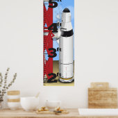 Rocket Countdown Lancering Growth Chart Poster (Keuken)