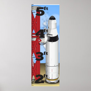 Rocket Countdown Lancering Growth Chart Poster