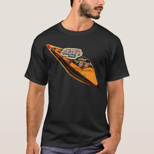 Rocket Earthliner stripboek in de ruimte T-shirt (Voorkant)