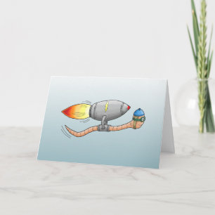 Rocket Earthworm verjaardagsuitnodiging