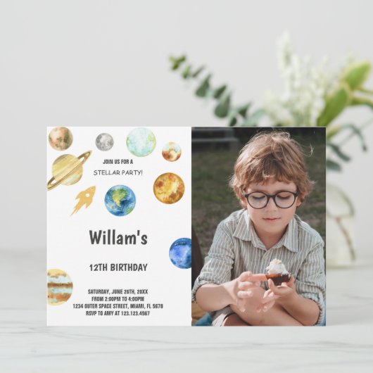 Rocket Espace extra-atmosphérique Invitations avec (Debout devant)