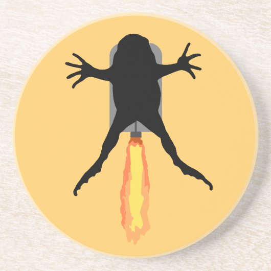 Rocket Frog Zandsteen Onderzetter (Voorkant)