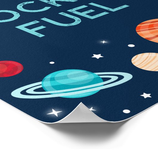 Rocket Fuel Space Astronaut Planets Birthday Poster (Hoek)