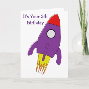 Rocket gepersonaliseerde 5e verjaardag kaart