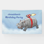 Rocket Hippo Verjaardag Spandoek (Horizontaal)