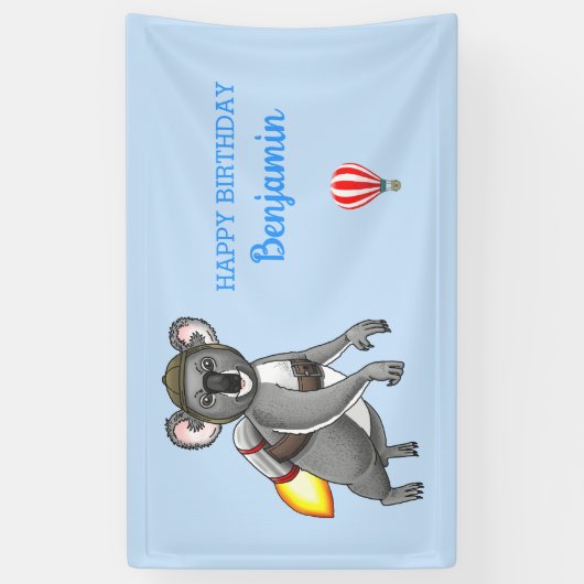 Rocket Koala-Beer Spandoek (Verticaal)