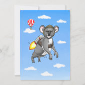 Rocket Koala Verjaardag uitnodiging (Achterkant)