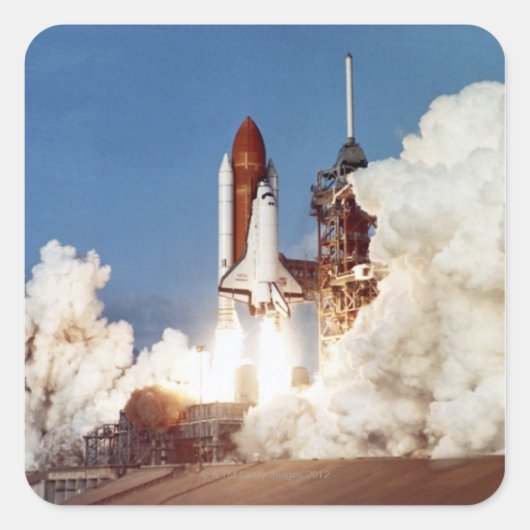 Rocket Launch 2 Vierkante Sticker (Voorkant)