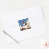 Rocket Launch 2 Vierkante Sticker (Envelop)
