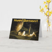  Rocket Launch Birthday Kaart (Gele Bloem)