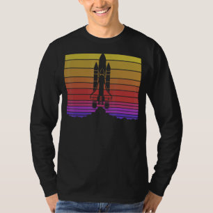 Rocket Launch Blast Off Astronomie Retro Space T-shirt