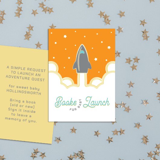 Rocket Launch Books for Baby Gray & Orange Informatiekaartje