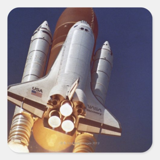 Rocket Launch Vierkante Sticker (Voorkant)