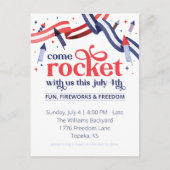 Rocket met ons Vierde uitnodiging van juli (Voorkant)