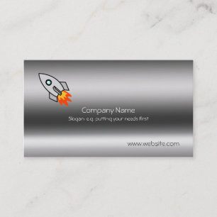 Rocket on metallic-look template visitekaartje