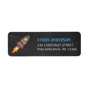 Rocket Outer Space Return Address Labels