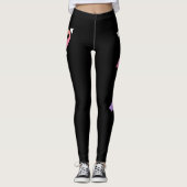 Rocket - Paarse en rozeAbstracte Pop Art. FLY! Leggings (Voorkant)