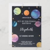 Rocket & Planet Galaxy Thema voor kinderen Kaart (Voorkant)