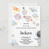 Rocket & Planets Galaxy Theme voor kinderen Kaart (Voorkant)