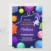 Rocket & Planets Kinder feestthema Kaart (Voorkant)