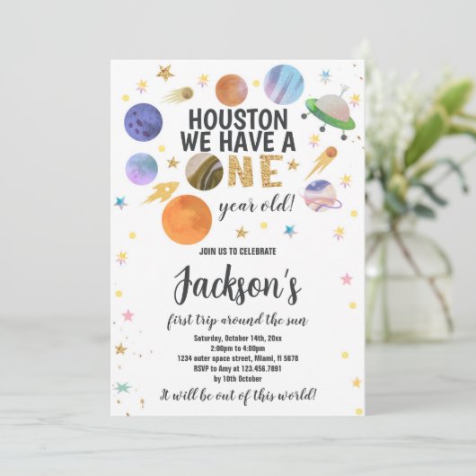 Rocket, Planets & Stars Galaxy Thema Kaart (Staand voorkant)