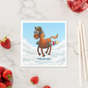 Rocket Pony Verjaardag Servet