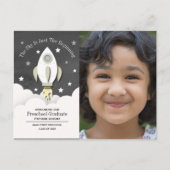 Rocket Preschool Graduol Photo Invitation Postc (Devant)