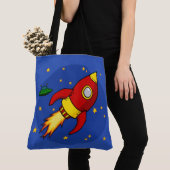Rocket Red All-Over-Print Canvas tas (Dichtbij)
