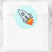 Rocket Ronde Sticker (Tas)