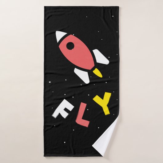 Rocket - Rouge & Jaune Pop Art Abstrait. FLY! (Serviette de bain)